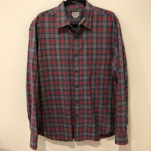J.Crew Outlet Men's Button down gray plaid shirt size Large